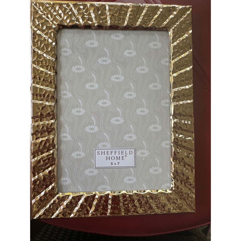 Sheffield Home Gold Hammered Pleated Picture Frame 5x7 7P25-57B GLD/Chunky/Glam